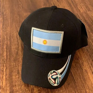 Argentina Cap Flag Soccer Football Cap Black NWT